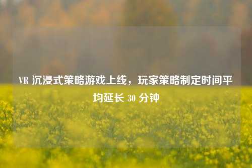 VR 沉浸式策略游戏上线，玩家策略制定时间平均延长 30 分钟